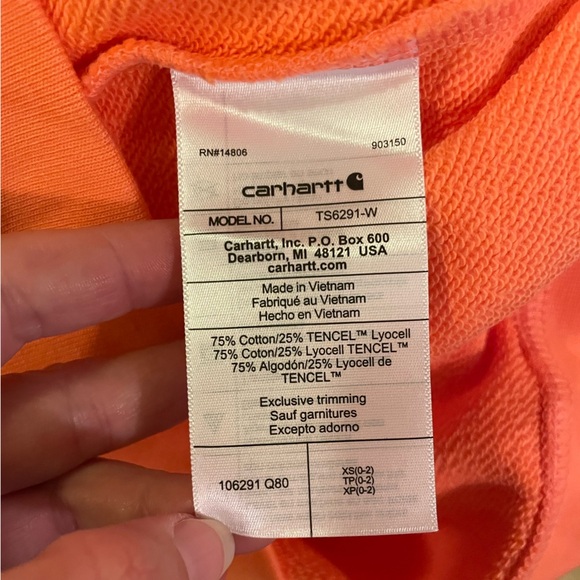 NWT Carhartt Women's Relaxed Fit French Terry Short-Sleeve Sweatshirt sz XS - Picture 4 of 6